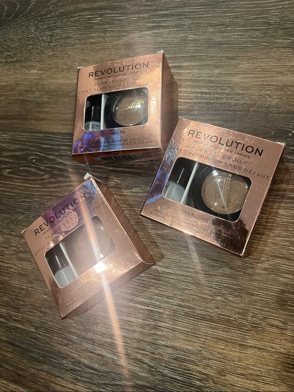Revolution Metallic Foil Eyeshadows - Rose Gold Boxes